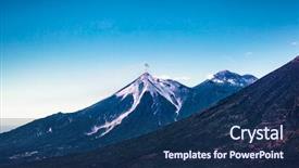  Presentation with smoke cloud - Presentation design featuring fire volcano erupts a cloud background and a ocean colored foreground