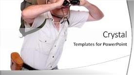  Presentation with wildlife - Amazing PPT theme having fire warden - park ranger watching closely wildlife backdrop and a white colored foreground