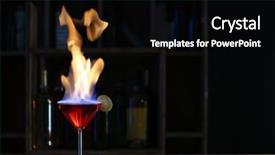  Presentation with cocktail bar - Slides featuring fire water mixed - burning cocktail and lime background and a  colored foreground