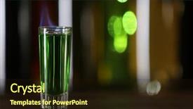  Presentation with cocktail bar - Slide set having fire water mixed - burning cocktail on table background and a  colored foreground