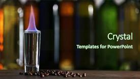  Presentation with cocktail bar - Beautiful theme featuring fire water mixed - burning cocktail on table backdrop and a  colored foreground
