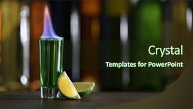  Presentation with cocktail bar - Beautiful slides featuring fire water mixed - burning cocktail on table backdrop and a tawny brown colored foreground