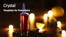  Presentation with coffee beans - Beautiful slide deck featuring fire water mixed - burning cocktail with coffee beans backdrop and a  colored foreground