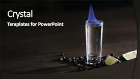  Presentation with coffee beans - Theme having fire water mixed - burning cocktail with lime background and a  colored foreground