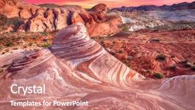  Presentation with amazing - Presentation theme with fire wave rock in valley background and a coral colored foreground