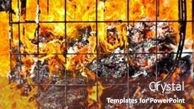  Presentation with fire close up flames - Audience pleasing PPT theme consisting of fire-with-flames-and-remains backdrop and a tawny brown colored foreground