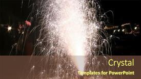  Presentation with independence day - Presentation theme with fire-works-on-ground-people background and a tawny brown colored foreground