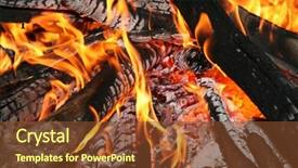  Presentation with fire - Beautiful presentation design featuring fire backdrop and a tawny brown colored foreground