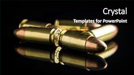  Presentation with firearm - Slide set featuring firearm - 9mm pistol bullets on black background and a black colored foreground