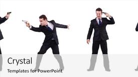  Presentation with firearm - Cool new slides with firearm - man in suit with gun backdrop and a white colored foreground