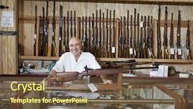  Presentation with weapon - Slide set enhanced with firearm - portrait of a happy weapon background and a tawny brown colored foreground