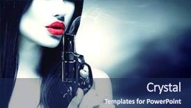  Presentation with firearm - Theme with firearm - sexy model woman background and a navy blue colored foreground