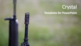  Presentation with firearm - Amazing slides having firearm handgun front side backdrop and a gray colored foreground