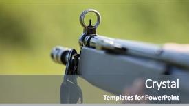  Presentation with firearm - Colorful slide deck enhanced with firearm handgun in man' s backdrop and a gray colored foreground