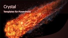  Presentation with fireball - Slides featuring fireball - ball of fire isolated background and a wine colored foreground
