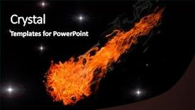  Presentation with fire ball - PPT theme consisting of fireball - ball of red fire background and a black colored foreground