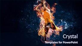  Presentation with golf player playing - PPT layouts with fireball - basketball player on fire background and a navy blue colored foreground