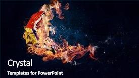  Presentation with fireball - Beautiful slide deck featuring fireball - basketball player on fire backdrop and a black colored foreground