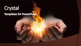  Presentation with fireball - Amazing presentation theme having fireball - fire burning in his hands backdrop and a black colored foreground