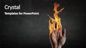  Presentation with fireball - Slide set consisting of fireball - fire burning in his hands background and a dark gray colored foreground