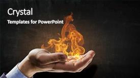 Presentation with fireball - Colorful PPT layouts enhanced with fireball - fire burning in his hands backdrop and a black colored foreground