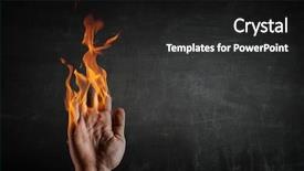  Presentation with fireball - Slides enhanced with fireball - fire burning in his hands background and a black colored foreground
