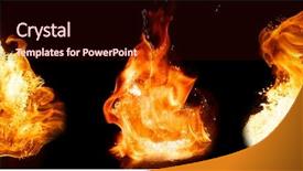  Presentation with fire explosion - Cool new slide deck with fireball - fire explosion isolated on black backdrop and a wine colored foreground