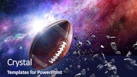  Presentation with fireball - Amazing theme having fireball - rugby game concept backdrop and a navy blue colored foreground