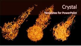  Presentation with fireball - Audience pleasing presentation theme consisting of fireball - set of balls of fire backdrop and a wine colored foreground