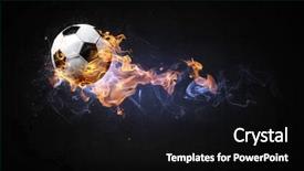  Presentation with fireball - PPT theme enhanced with fireball - soccer ball on fire background and a black colored foreground