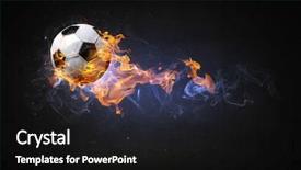  Presentation with fireball - Theme featuring fireball - soccer ball on fire background and a black colored foreground