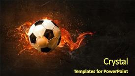  Presentation with fireball - Cool new presentation design with fireball - soccer ball on fire backdrop and a wine colored foreground