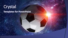  Presentation with fireball - Theme with fireball - soccer game concept background and a navy blue colored foreground