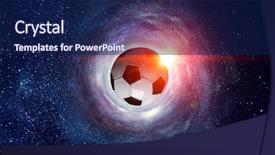  Presentation with fireball - PPT theme consisting of fireball - soccer game concept background and a navy blue colored foreground