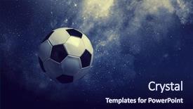  Presentation with fireball - Slides consisting of fireball - soccer game concept background and a navy blue colored foreground