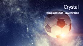  Presentation with fireball - Beautiful presentation featuring fireball - soccer game concept backdrop and a navy blue colored foreground