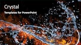  Presentation with fireball - Theme featuring fireball - water and fire connection representation background and a black colored foreground