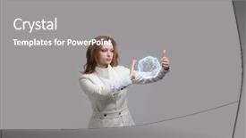  Presentation with magical - Slide set enhanced with fireball - woman with glowing magical energy background and a gray colored foreground