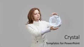  Presentation with magical - Cool new theme with fireball - woman with glowing magical energy backdrop and a light gray colored foreground
