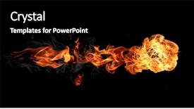  Presentation with fireball - Audience pleasing PPT theme consisting of fireball isolated on black background backdrop and a black colored foreground