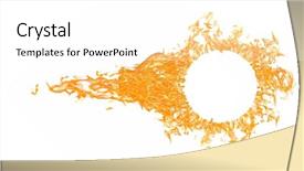  Presentation with fireball - Audience pleasing presentation theme consisting of fireball with circle frame isolated backdrop and a white colored foreground