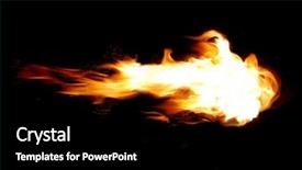  Presentation with fireball - PPT theme consisting of fireball background and a black colored foreground