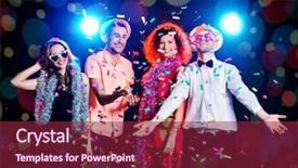  Presentation with black couple having fun - Presentation with firecracker - group of cheerful friends having background and a violet colored foreground