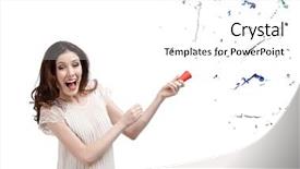  Presentation with red white blue confetti - Audience pleasing presentation theme consisting of firecracker - woman claps confetti isolated backdrop and a white colored foreground