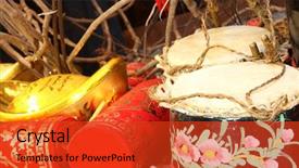  Presentation with chinese drug - Presentation design consisting of firecrackers and a chinese traditional background and a  colored foreground