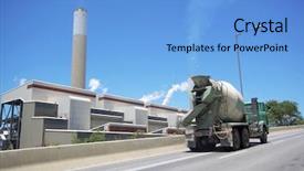  Presentation with coal - Audience pleasing presentation consisting of fired power station and car backdrop and a light blue colored foreground