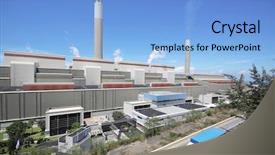  Presentation with coal - Colorful slide set enhanced with fired power station and car backdrop and a light blue colored foreground