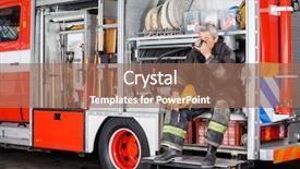  Presentation with firefight - Beautiful PPT layouts featuring firefight helmet - full length of fireman drinking backdrop and a  colored foreground