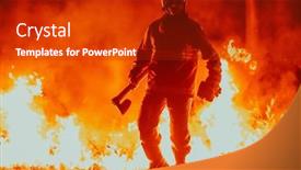  Presentation with fire service - Slides with firefighter-at-job-firefighter background and a crimson colored foreground
