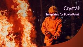  Presentation with forest fire - PPT theme featuring firefighter-at-job-firefighter background and a wine colored foreground